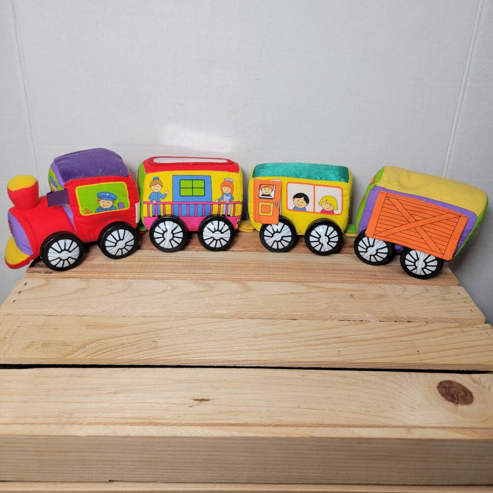 IQ Baby Chubby Choo Choo Plush Toy Train, 4 Cars